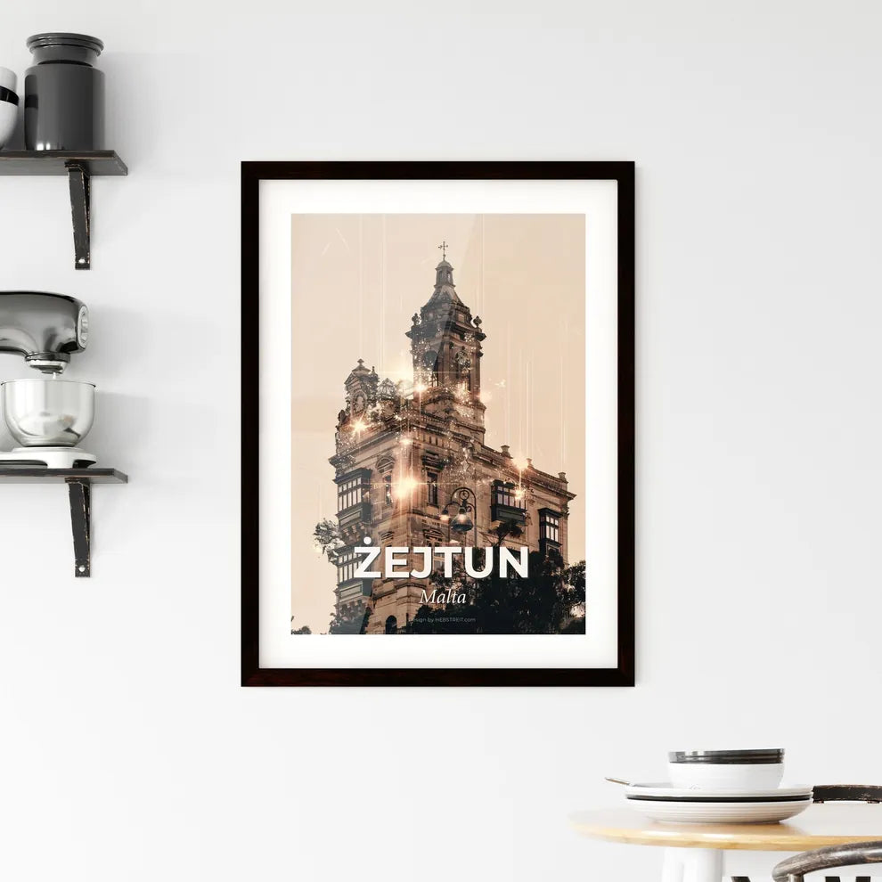 Zejtun Malta Double Exposure Skyline City Art Framed Print
