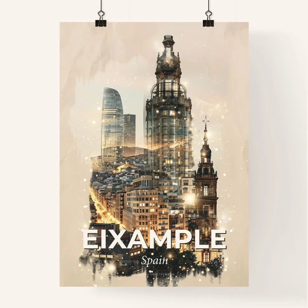 Barcelona Eixample Skyline Dreamy Colors Poster Art Poster