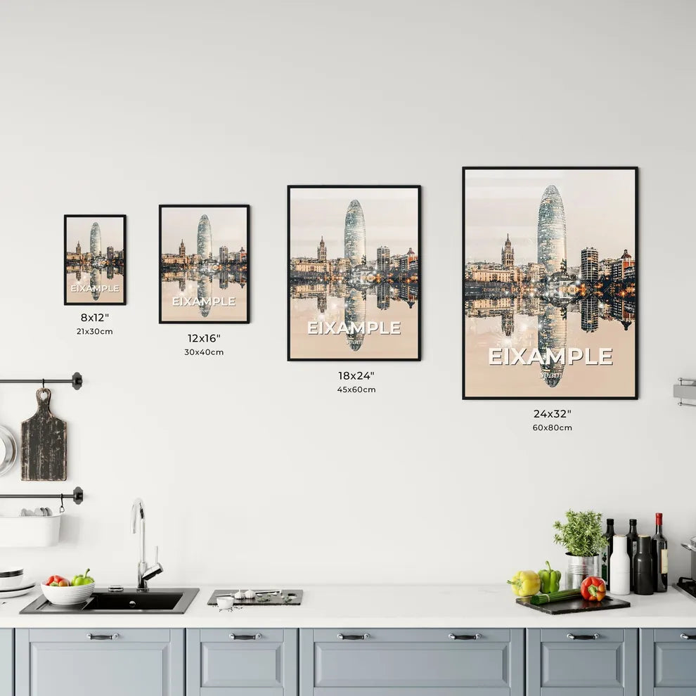 Barcelona Cityscape: Lights and Shadows Masterpiece Office Art