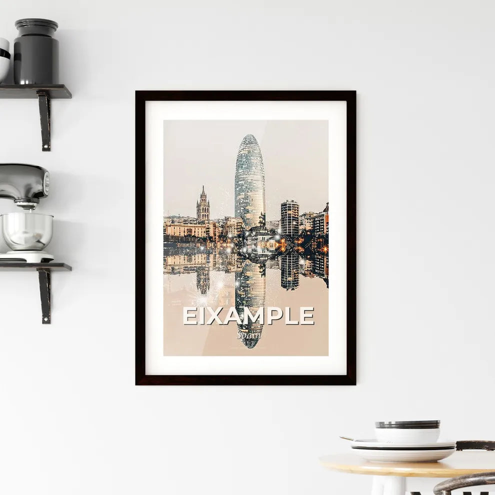 Barcelona Cityscape: Lights and Shadows Masterpiece Framed Print