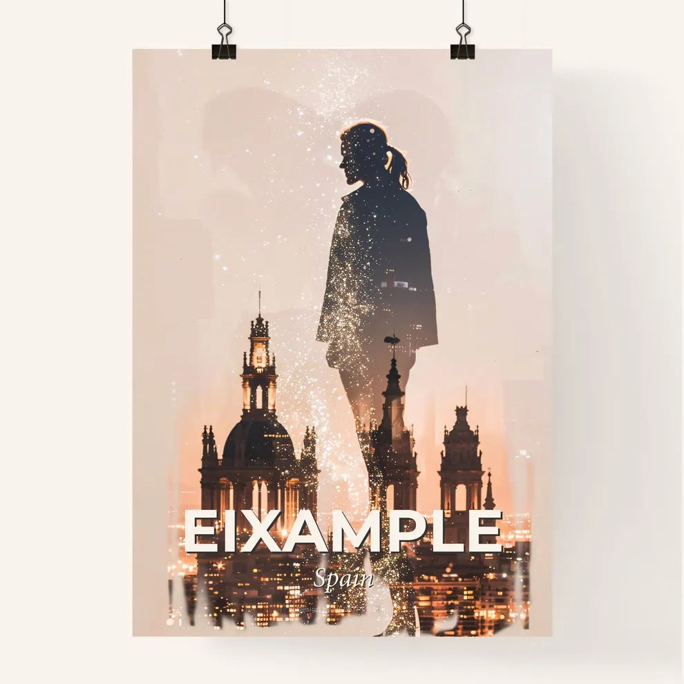 Eixample City Skyline and Icons Bright Poster Art Poster