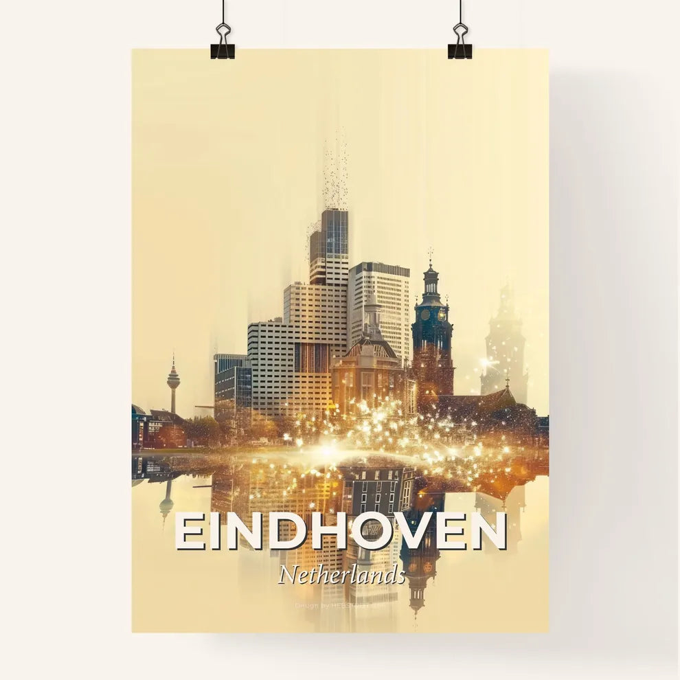 Eindhoven Skyline Sparkle Composite Cityscape Art Poster
