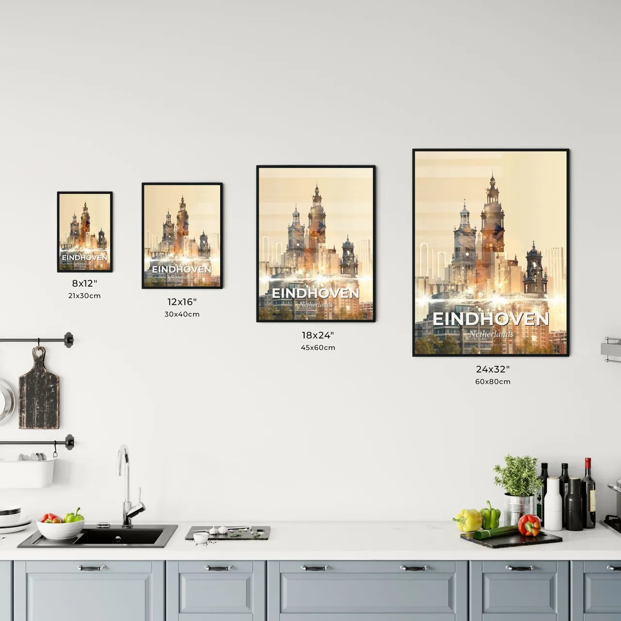 Eindhoven: Double Exposure City Skyline Art Office Art