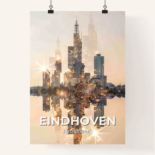Eindhoven Skyline Double Exposure Poster Art Poster