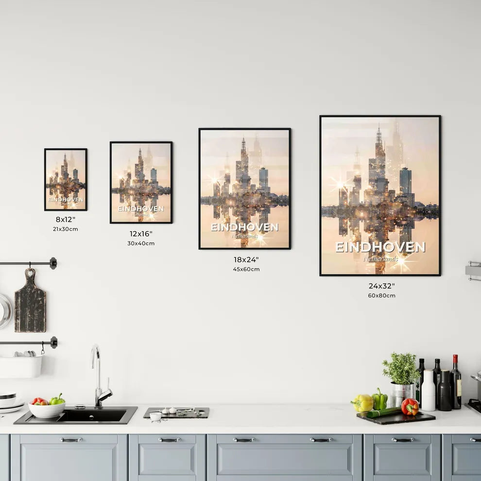 Eindhoven Skyline Double Exposure Poster Art Office Art