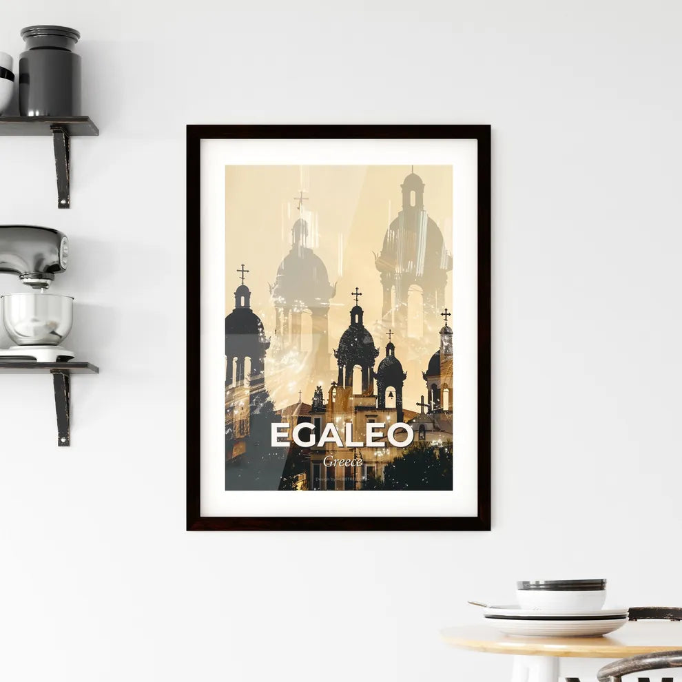 Egaleo City Lights Skyline Composite Art Framed Print