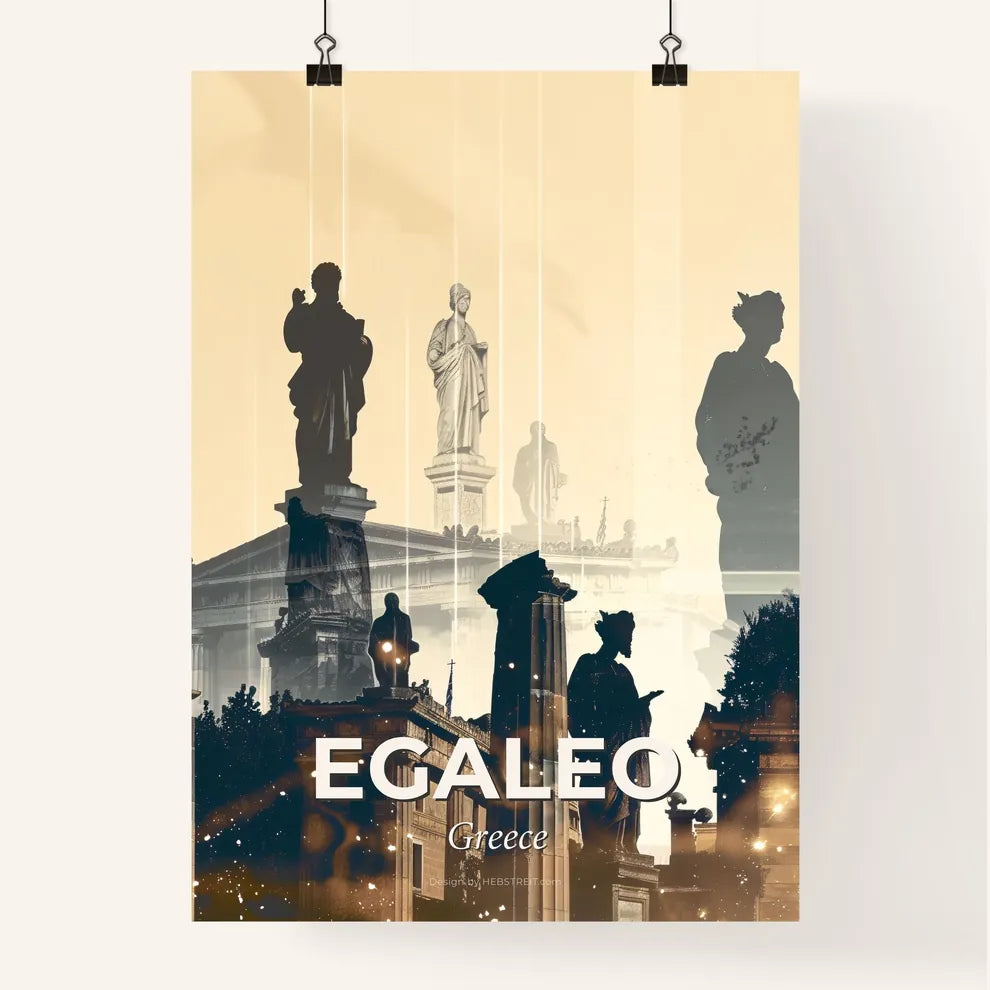 Egaleo Skyline Art: Silhouetted Cityscape Poster