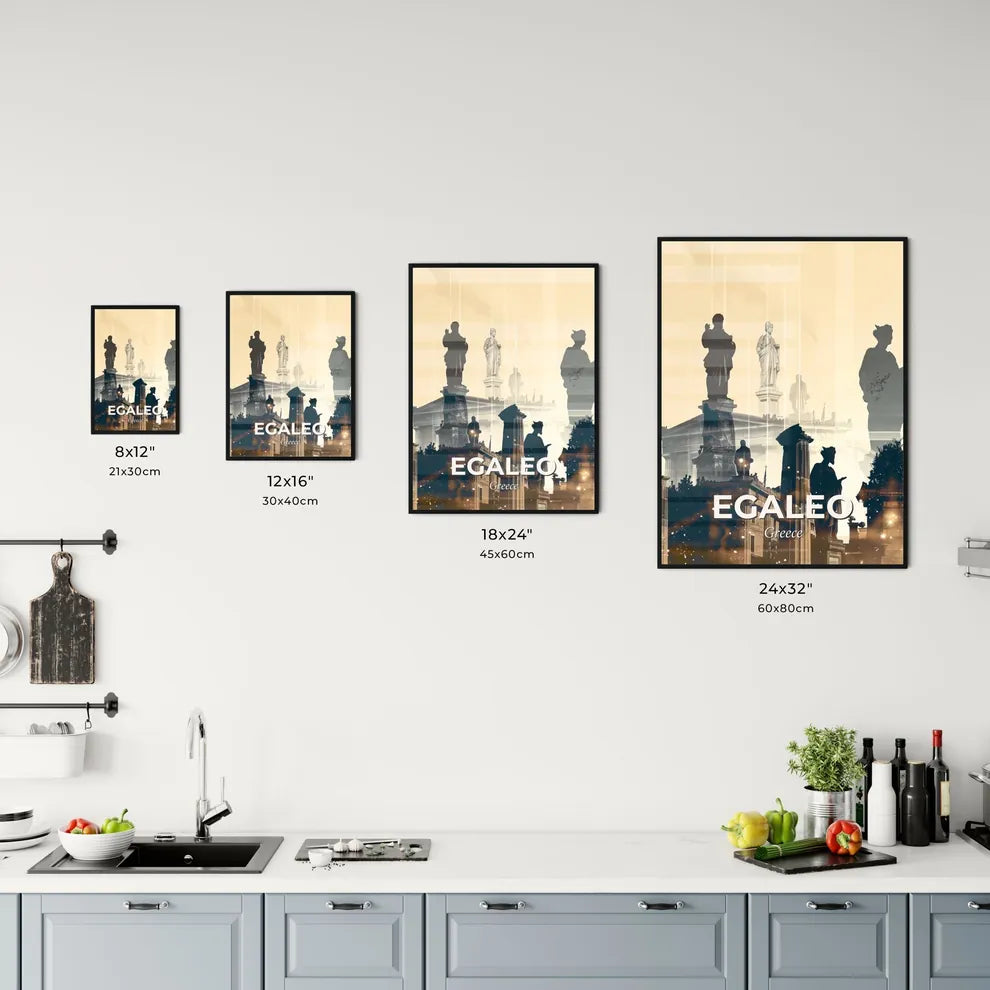 Egaleo Skyline Art: Silhouetted Cityscape Office Art