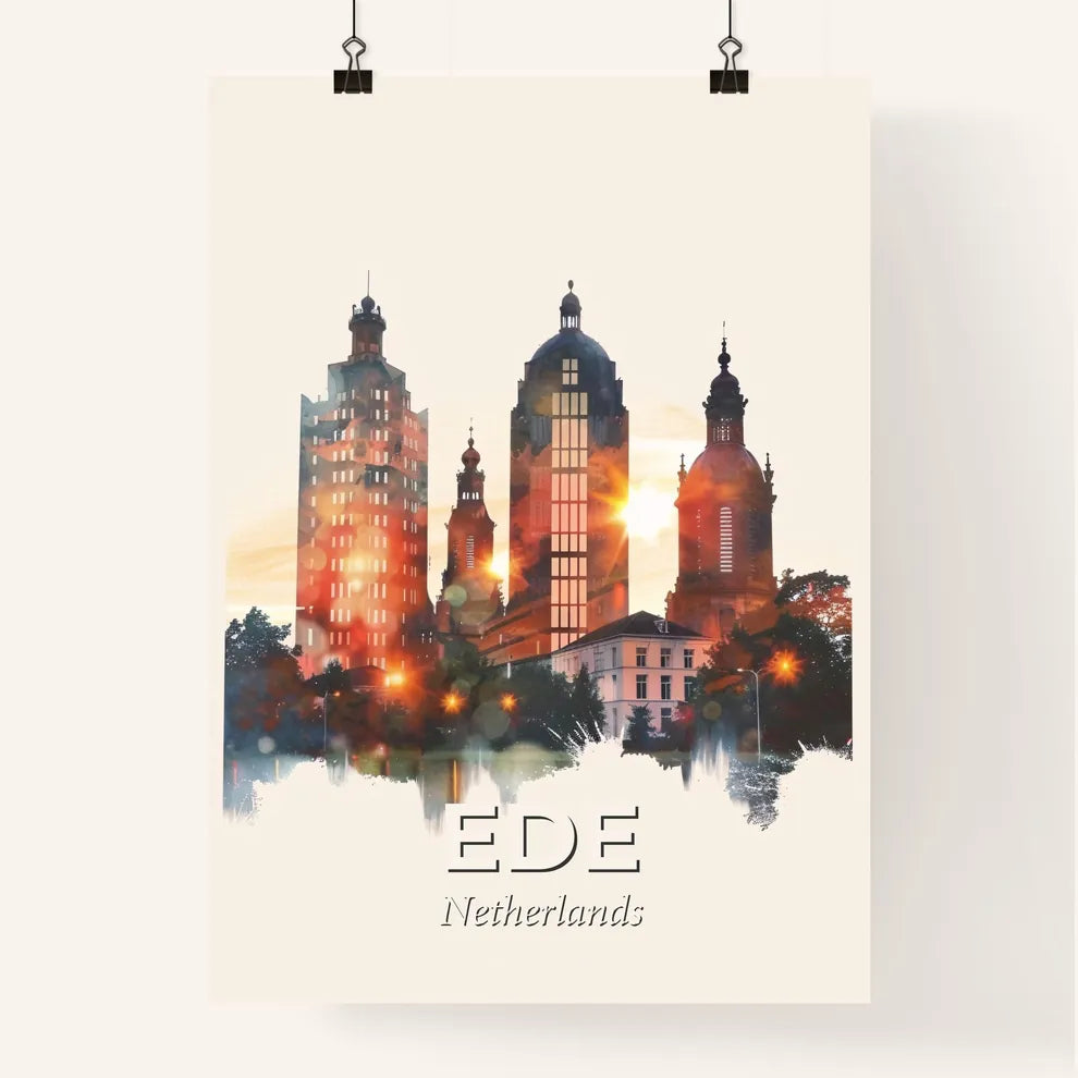 Ede: Skyline Composite Art Poster with Local Charm Poster