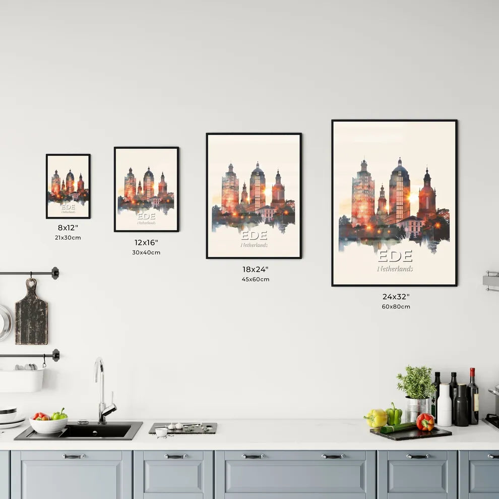 Ede: Skyline Composite Art Poster with Local Charm Office Art
