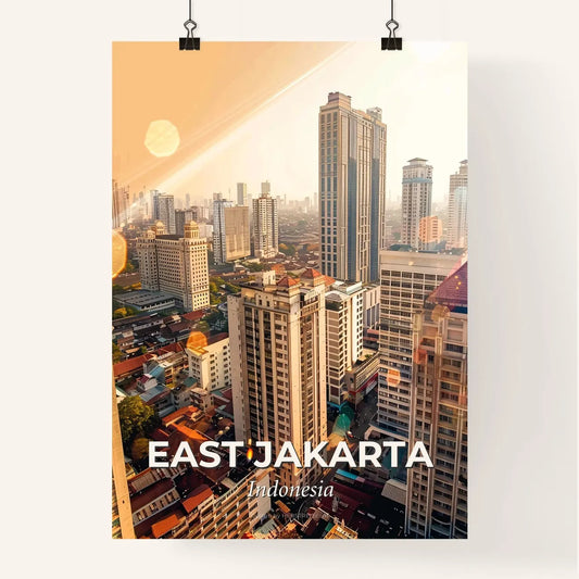 East Jakarta Skyline Double Exposure Art Poster