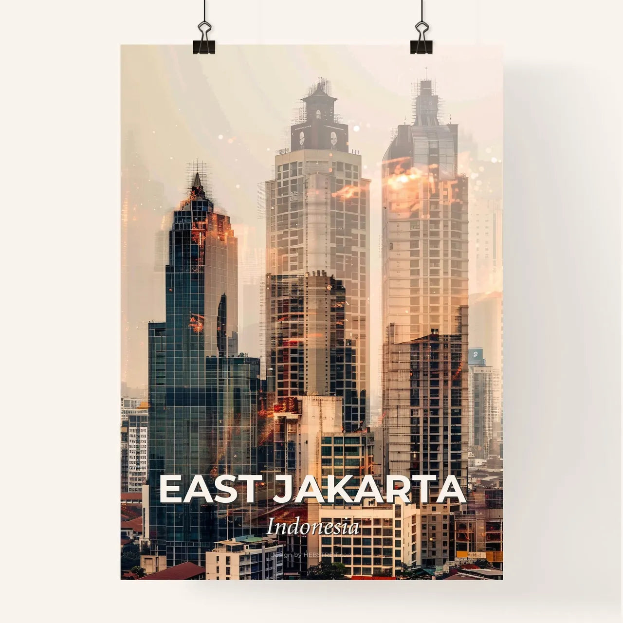 East Jakarta Cityscape Skyline Poster Art Poster