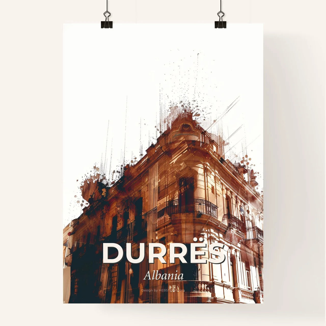 Durres Skyline Art Deco Poster Composite Poster