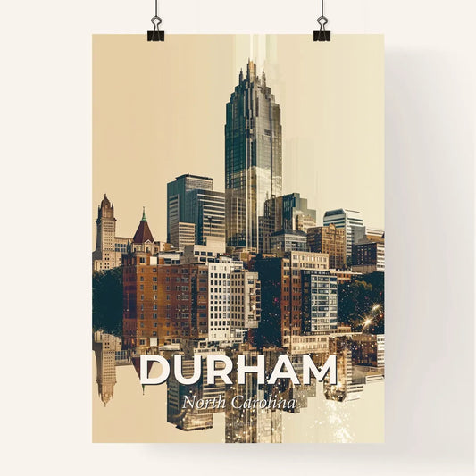 Durham: Iconic Skyline Symphony on Paper Poster