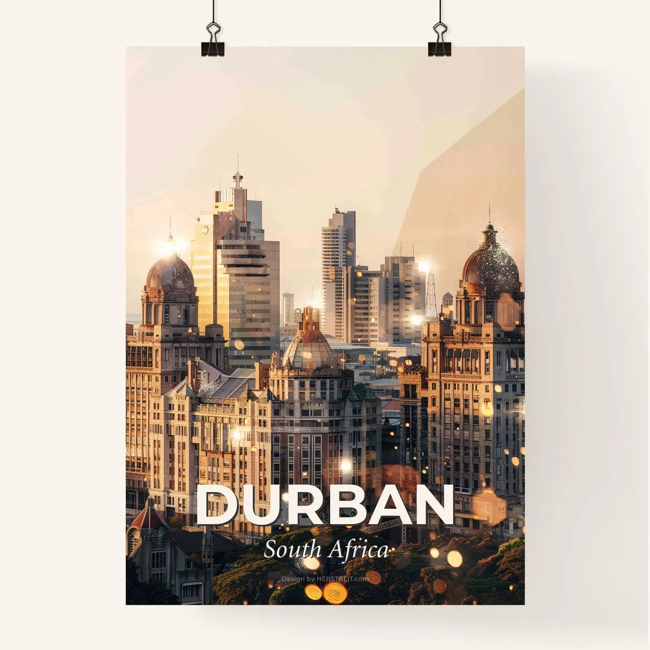 Durban Skyline Double Exposure Poster Art Poster