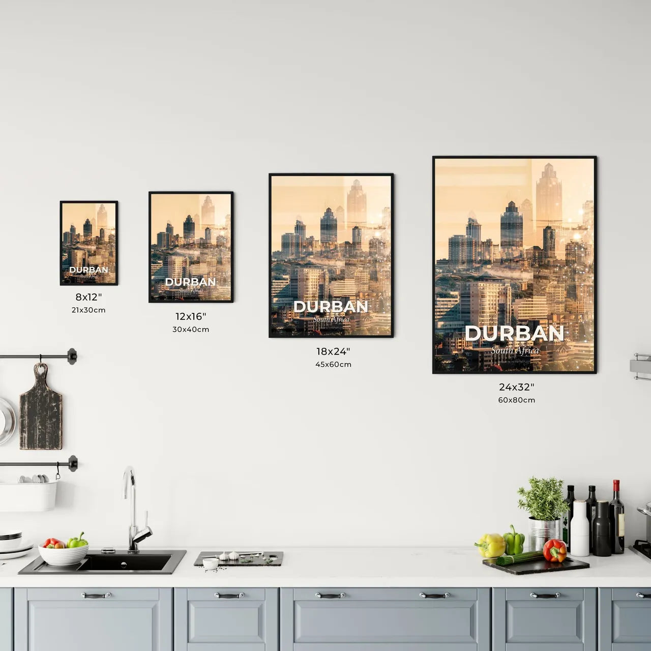 Durban Skyline Double Exposure Cityscape Art Office Art