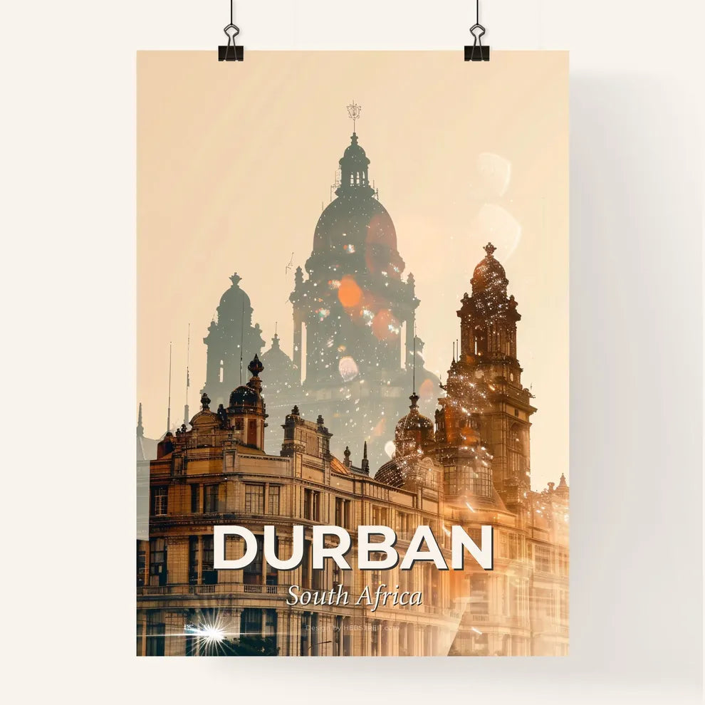 Durban Double Exposure Skyline Poster Art Poster