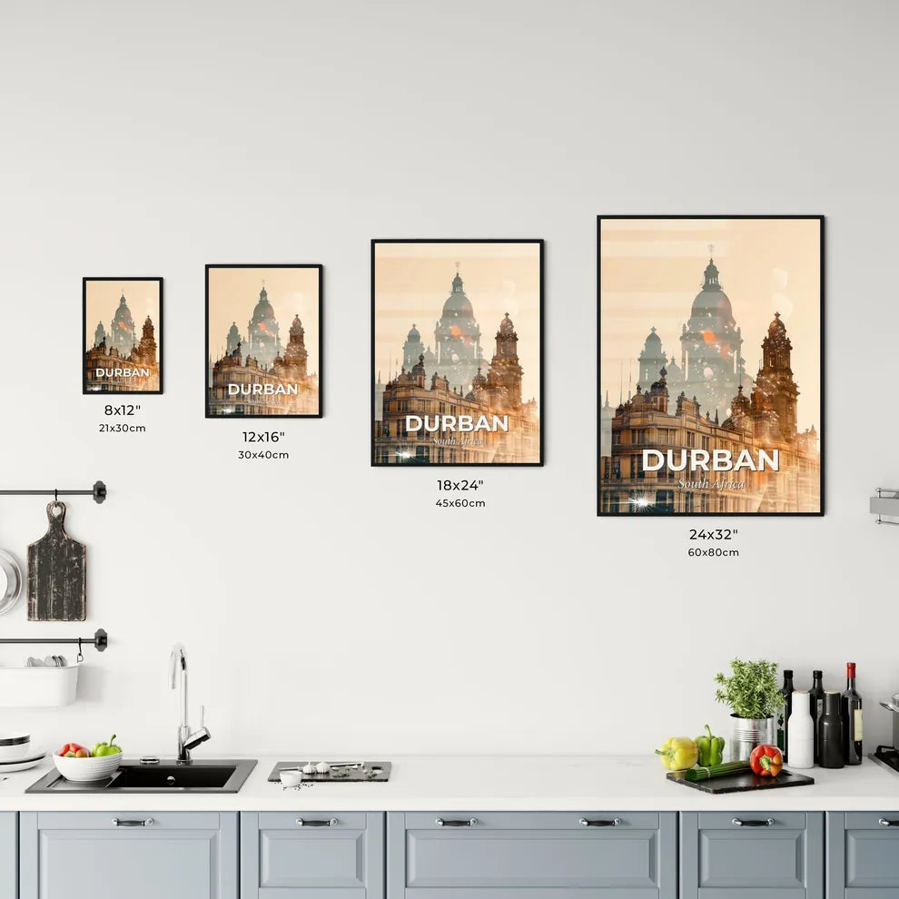 Durban Double Exposure Skyline Poster Art Office Art
