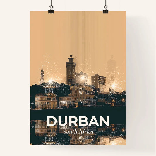 Durban: Shining Skyline Double Exposure Art Poster