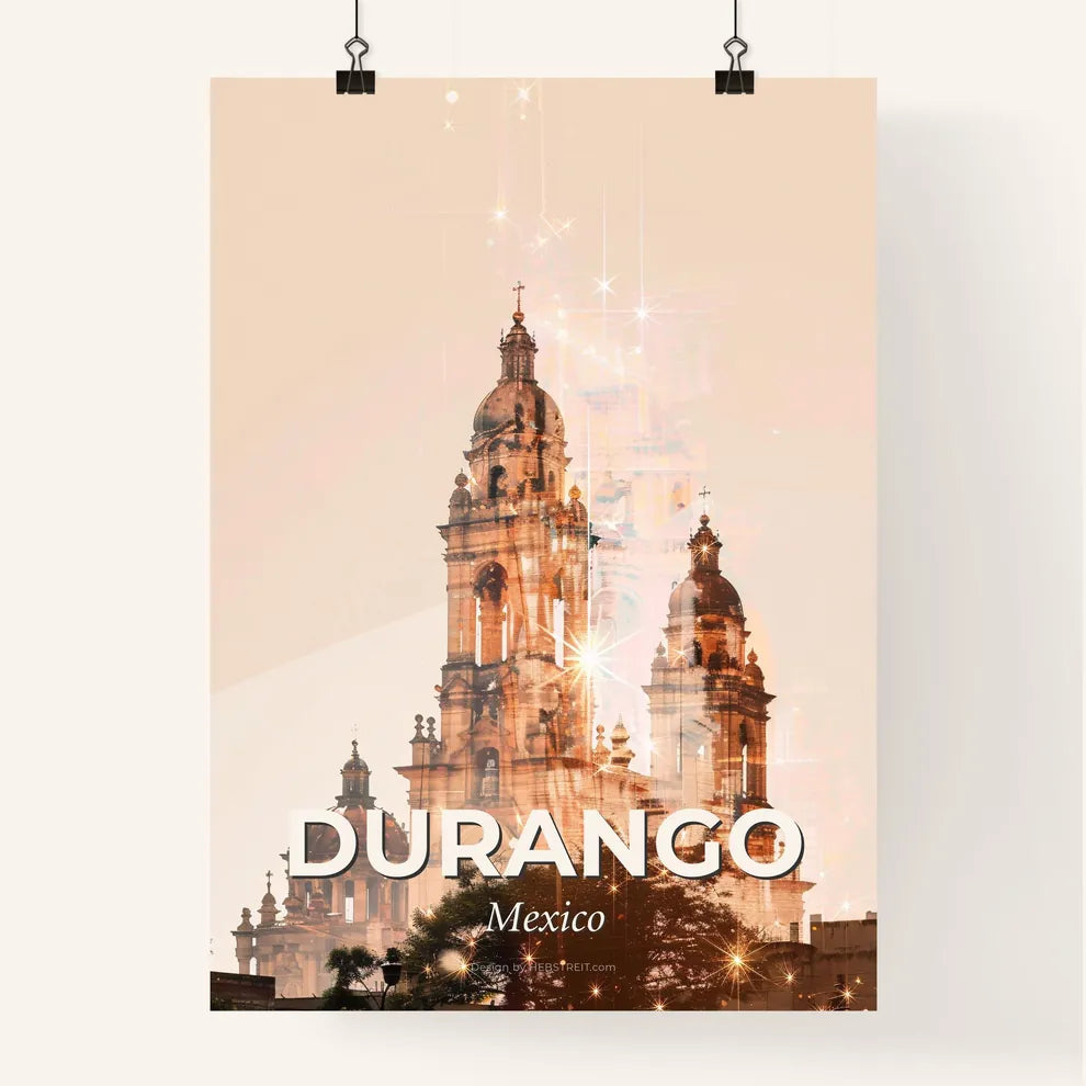 Durango Skyline Double Exposure Cityscape Poster