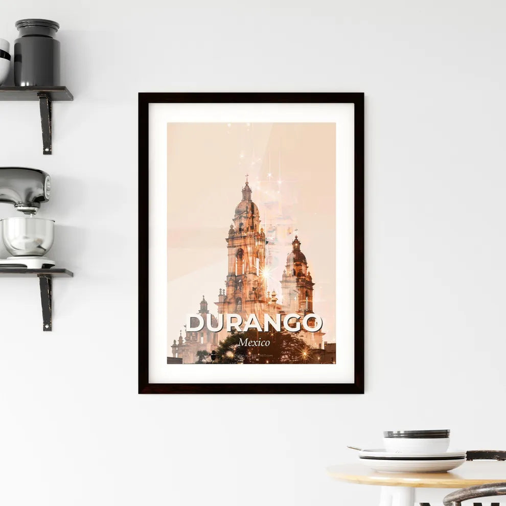 Durango Skyline Double Exposure Cityscape Framed Print