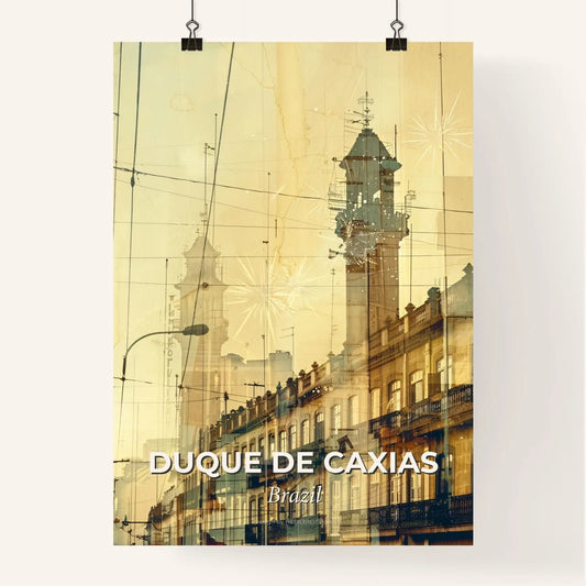 Duque de Caxias City Skyline Poster Art Celebrates Local Icons Poster