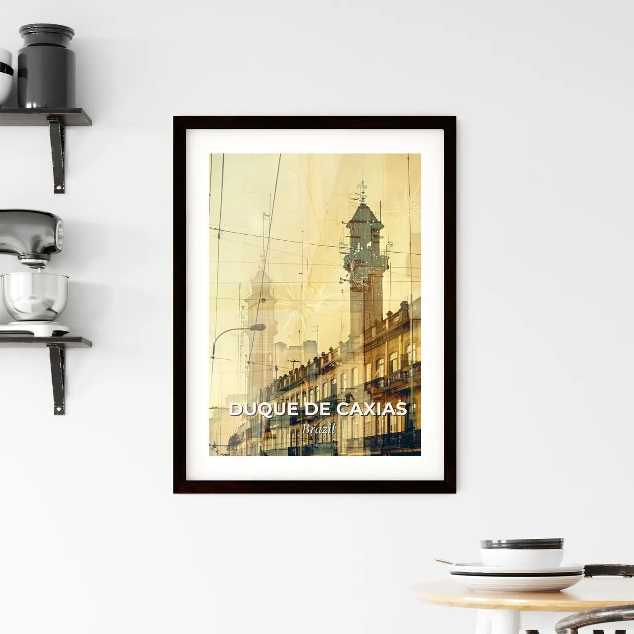 Duque de Caxias City Skyline Poster Art Celebrates Local Icons Framed Print