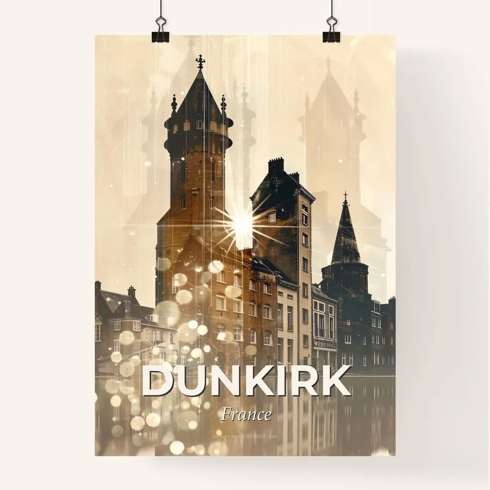 Dunkirk City Skyline Composite Poster Art Poster