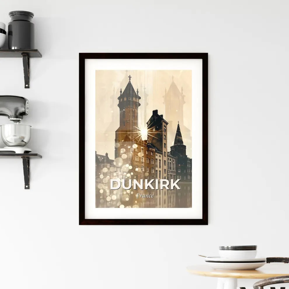 Dunkirk City Skyline Composite Poster Art Framed Print