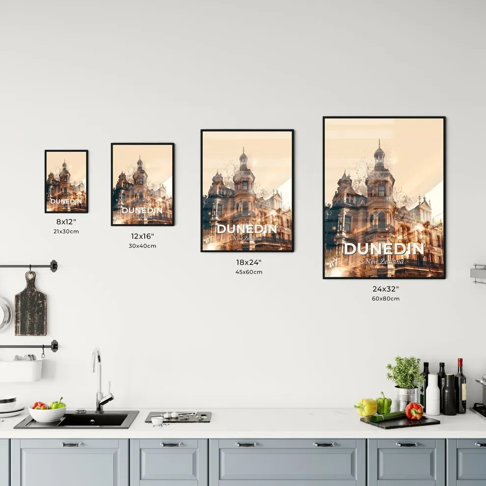 Dunedin City Skyline Stars Twinkling Night Office Art