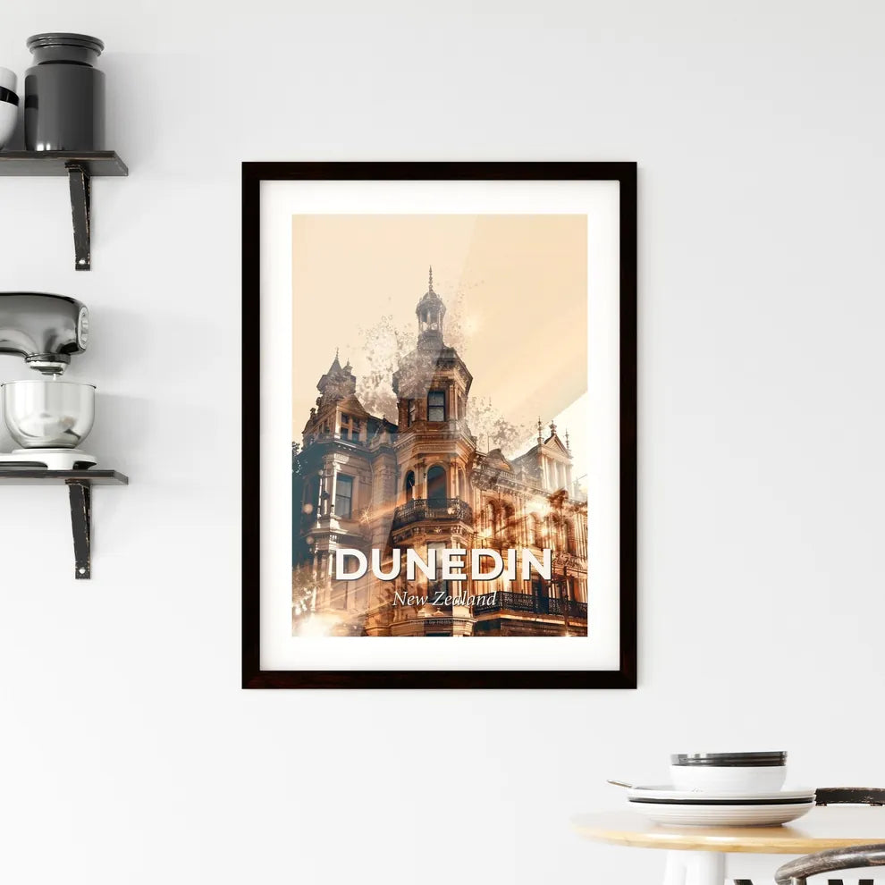 Dunedin City Skyline Stars Twinkling Night Framed Print