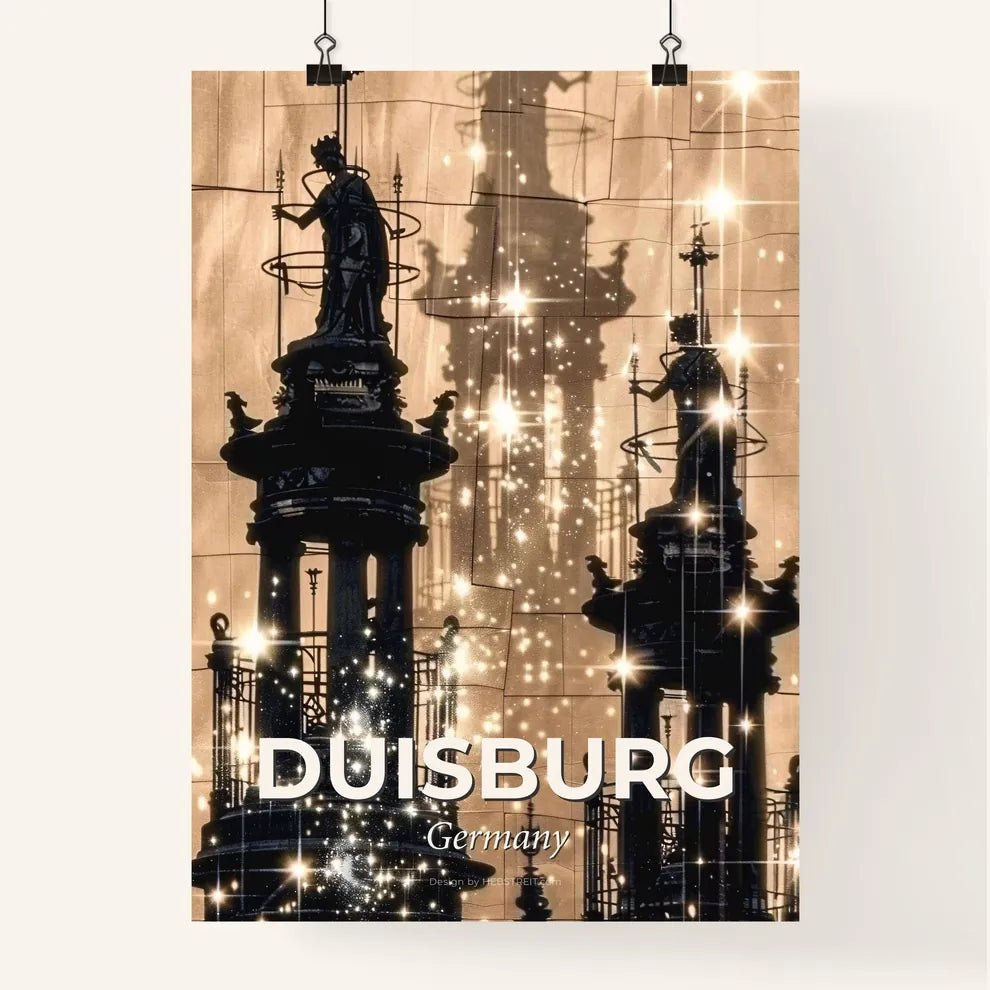 Duisburg City Art Skyline Silhouette Composite Poster Poster