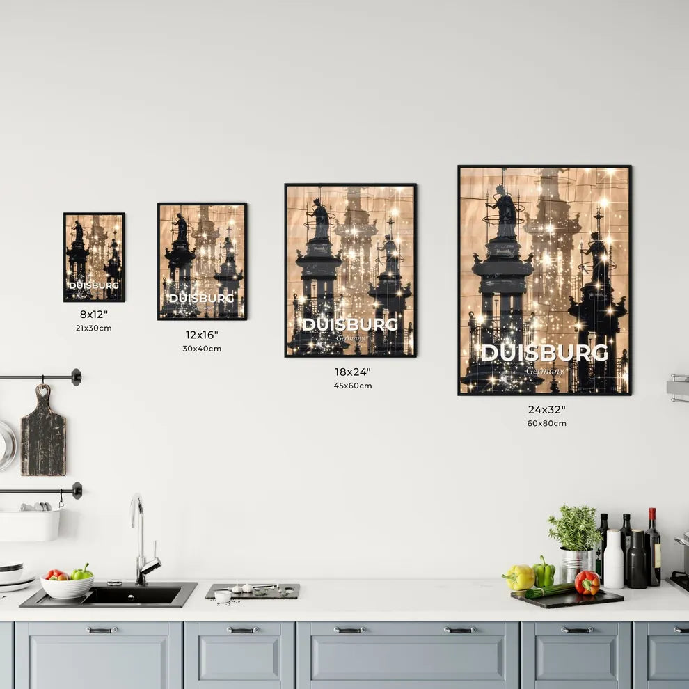 Duisburg City Art Skyline Silhouette Composite Poster Office Art
