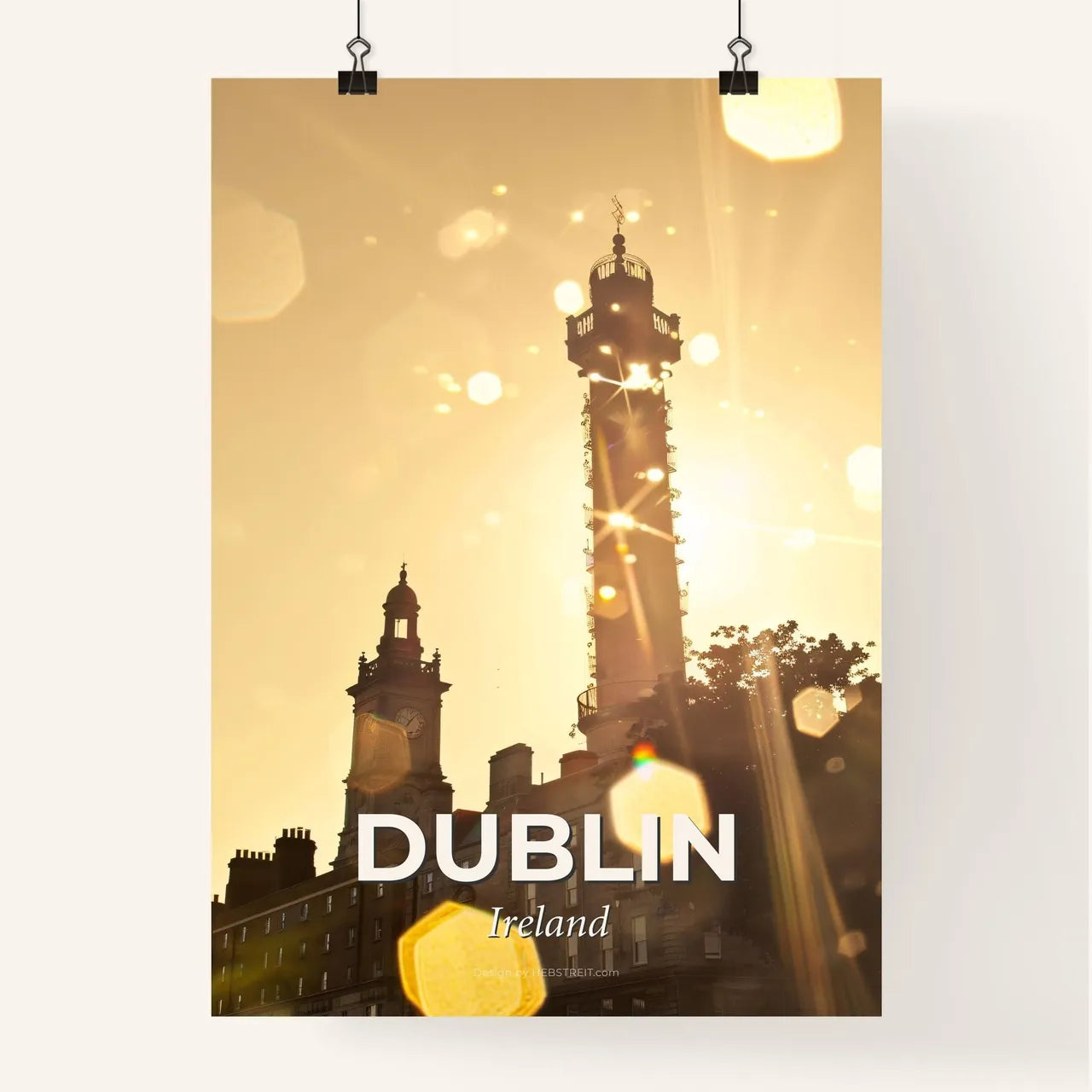 Dublin Skyline Silhouette City Poster Art Poster