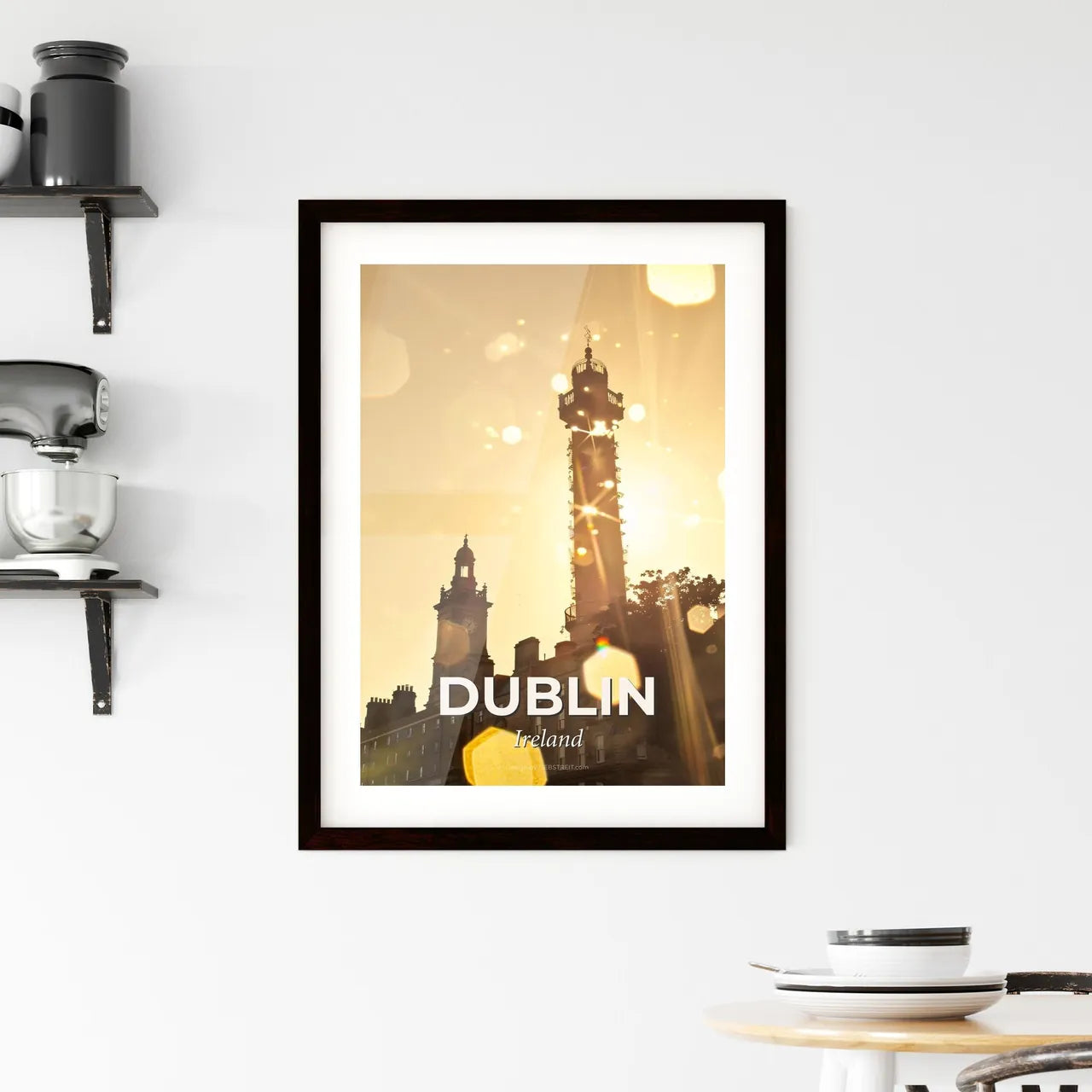 Dublin Skyline Silhouette City Poster Art Framed Print
