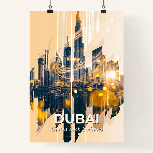 Dubai Double Exposure Skyline City Art Poster