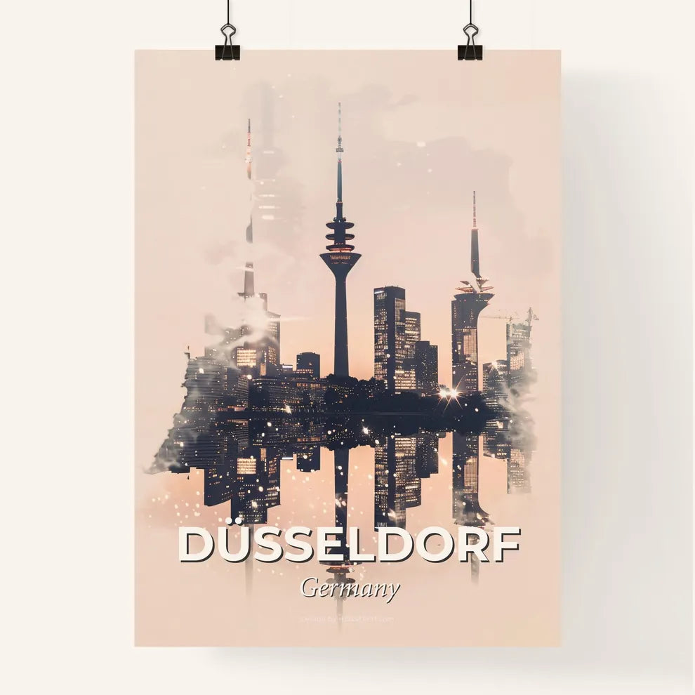 Düsseldorf Skyline Composite Art Modern Poster Design Poster