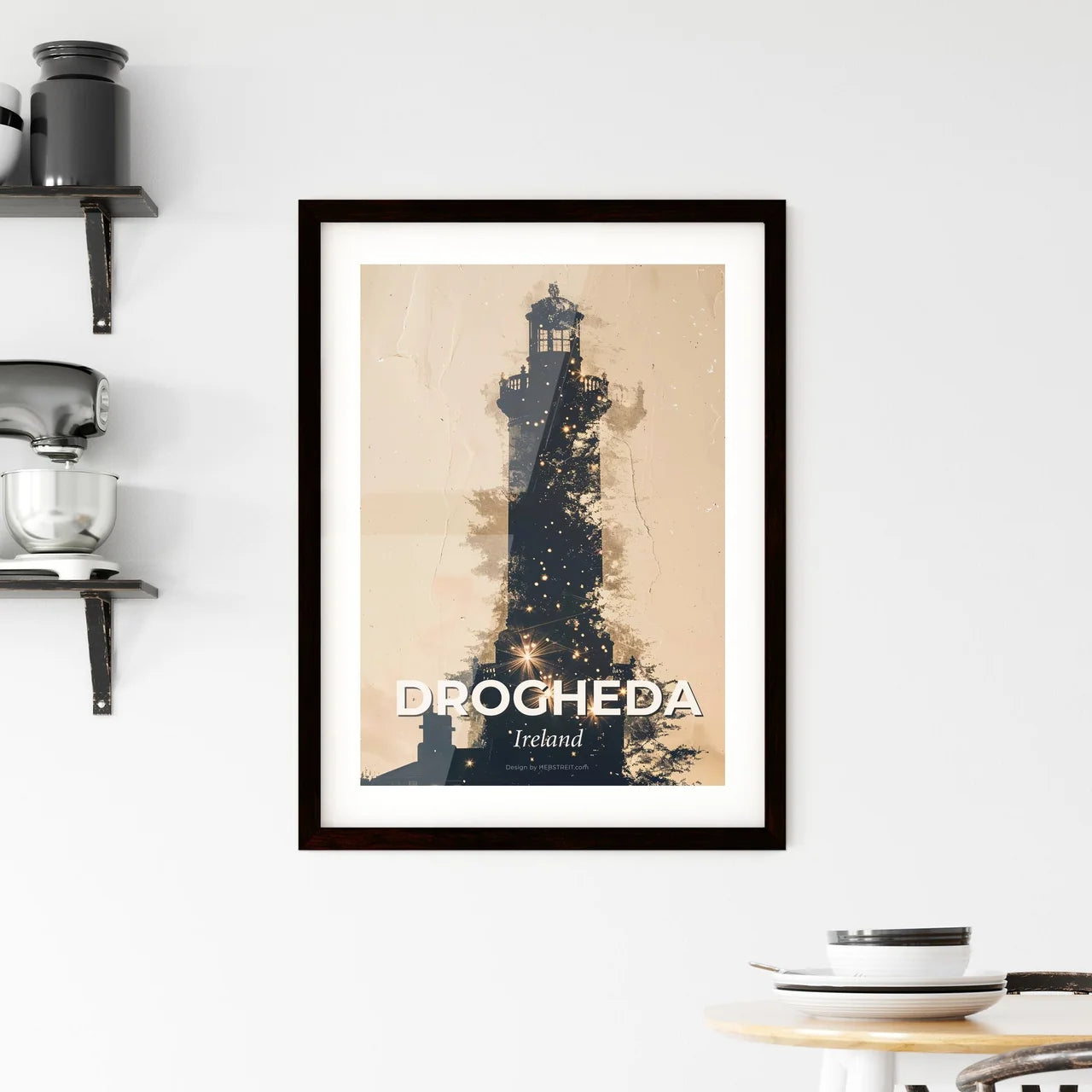 Drogheda Skyline Silhouette Double Exposure Poster Framed Print