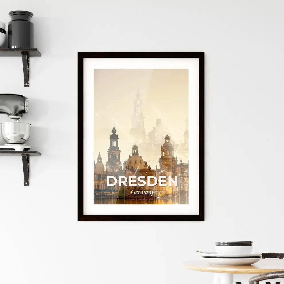 Dresden City Skyline Art Poster Masterpiece Framed Print