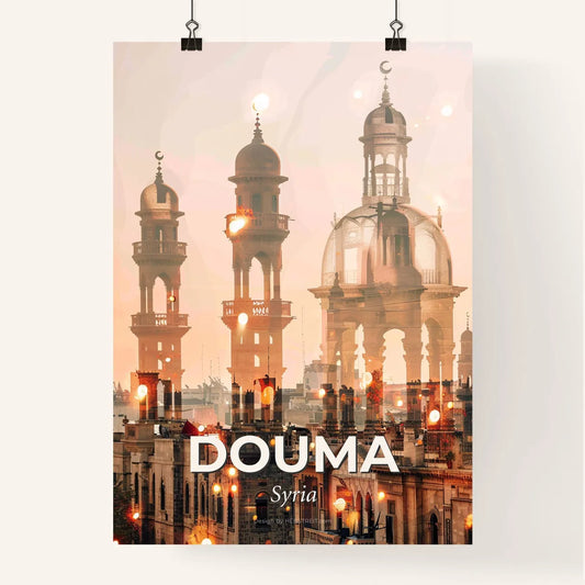 Douma City Skyline Double Exposure Art Print Decor Poster