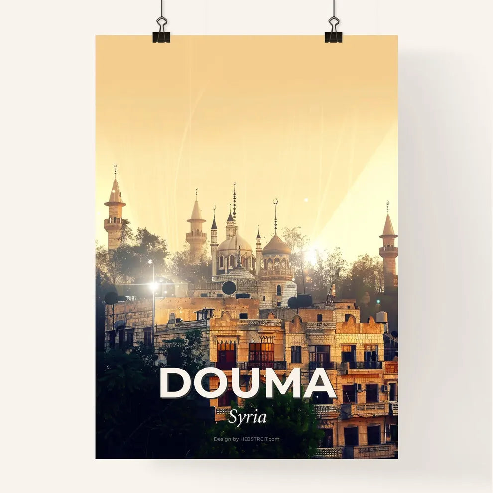 Douma Architectural Icons Double Exposure Skyline Poster
