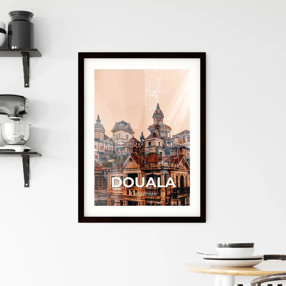 Douala: Vibrant Canvas of Cameroonian Icons Framed Print