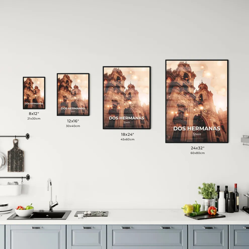 Dos Hermanas City Skyline Double Exposure Poster Office Art
