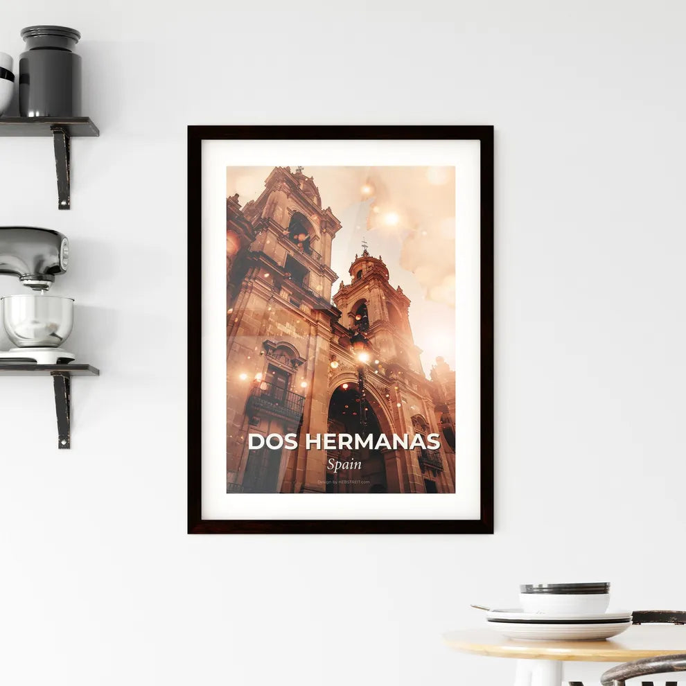 Dos Hermanas City Skyline Double Exposure Poster Framed Print