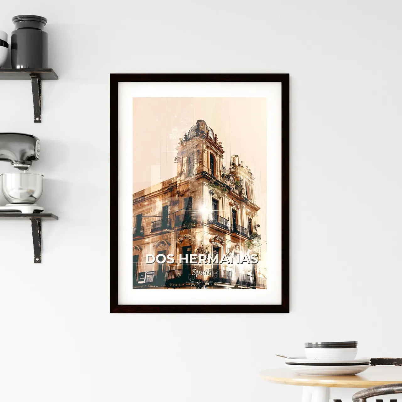Dos Hermanas: Bright City Collage Poster Framed Print