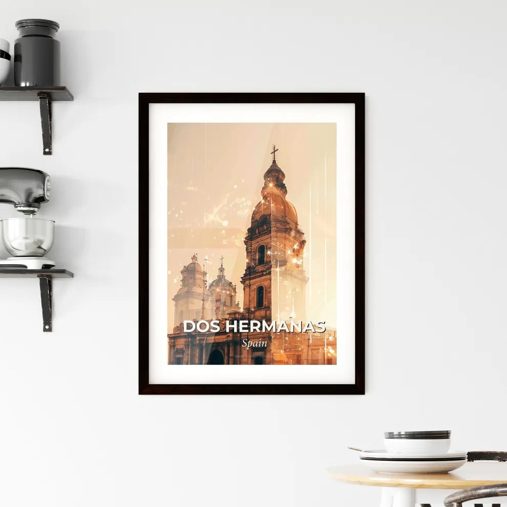 Dos Hermanas Skyline Composite Art Poster Framed Print