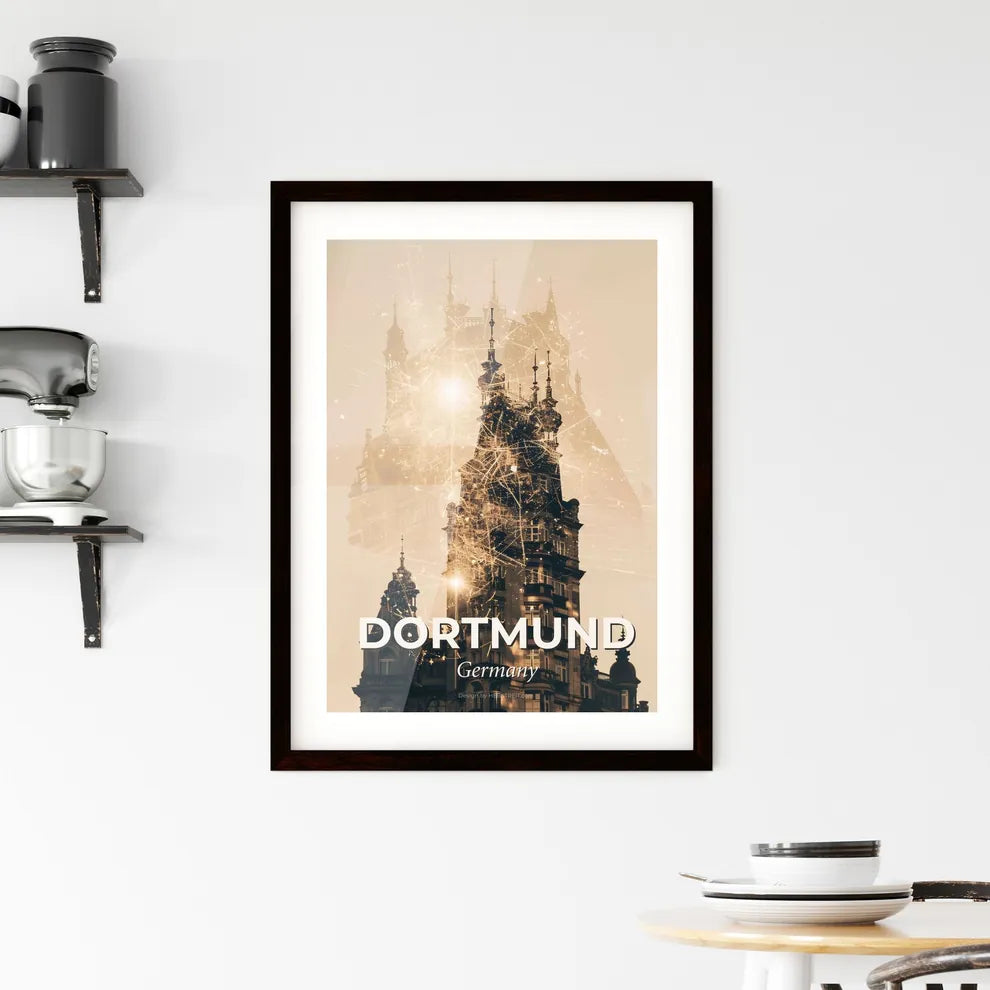 Dortmund: Double Exposure Skyline Art Framed Print
