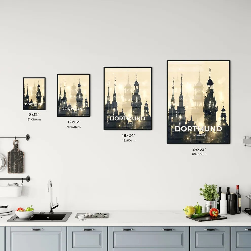 Dortmund Skyline Double Exposure Art Poster Office Art