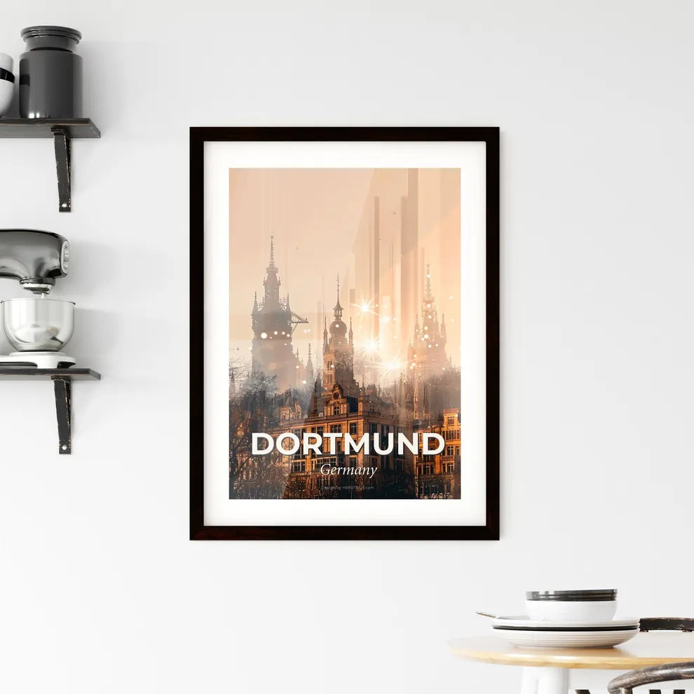 Dortmund Skyline City Art Poster Framed Print