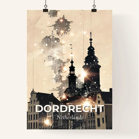 Dordrecht City Skyline Sparkle Poster Poster
